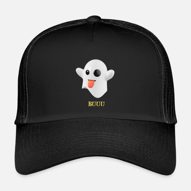 Flauschiger Geist mit Zunge - Kinder Trucker-Cap - Schwarz/Schwarz