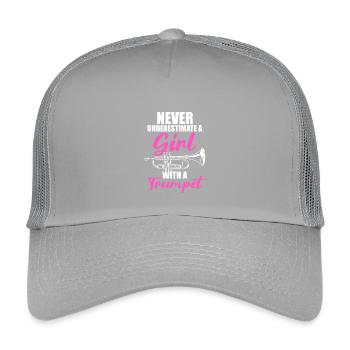 A girl with a trumpet Trompete Trompetenspieler - Kinder Trucker-Cap - Hellgrau - Vorne