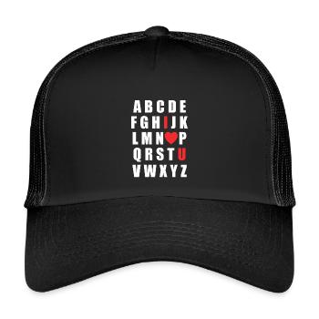 Conception pour la Saint-Valentin – Amour Cadeau Romantique - Casquette trucker enfant - noir/noir - Devant