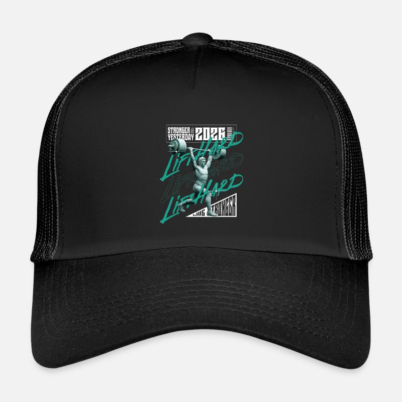 Gewichtheber-Mann, lila-rosa Lichtversion - Kinder Trucker-Cap - Schwarz/Schwarz