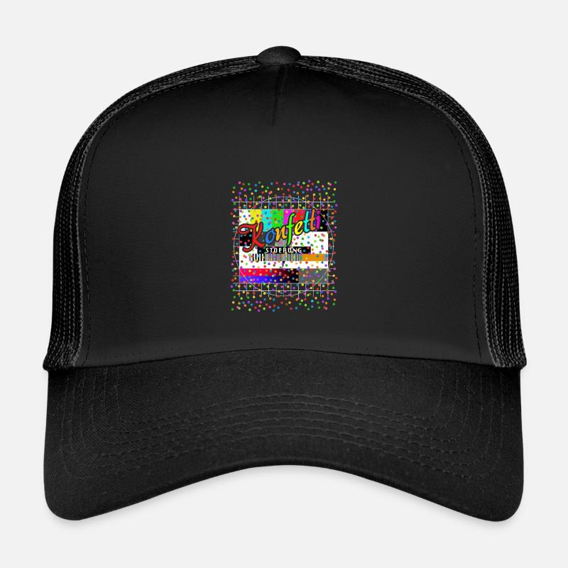 Konfetti Störung Testbild Kostüm Karneval - Kinder Trucker-Cap - Schwarz/Schwarz