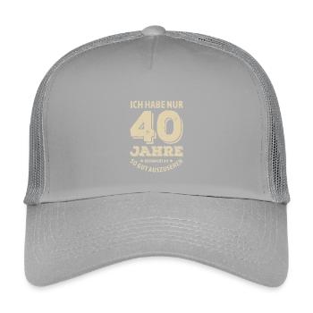 40 ans - ça a l’air bien | Cadeau d’anniversaire - Casquette trucker enfant - gris clair - Devant