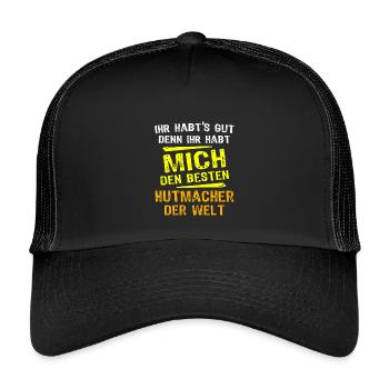 Mad Hatter Gift - Kids’ Trucker Cap - black/black - Front