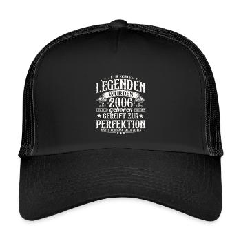 2006 Vintage Born Legends Birthday Gift - Kids’ Trucker Cap - black/black - Front