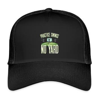 Golf Simulator Practice Swings No Yard - Kids’ Trucker Cap - black/black - Front