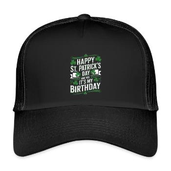 StPatrick Geburtstag – Happy Birthday - Kinder Trucker-Cap - Schwarz/Schwarz - Vorne