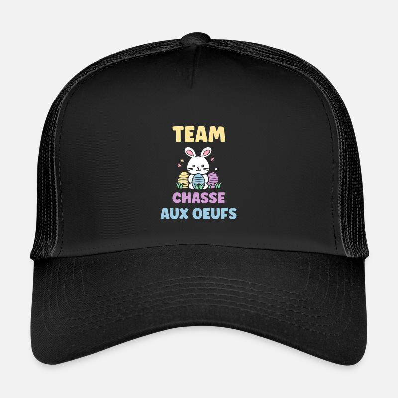 Eiersuche - Kinder Trucker-Cap - Schwarz/Schwarz