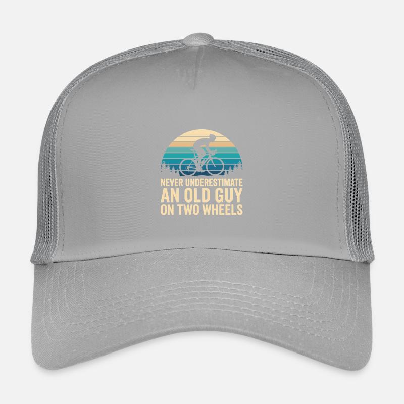Motif de silhouette de cycliste à rayures de coucher de soleil Casquette trucker enfant