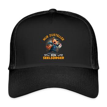 Facteur SEUL LIVREUR PAS DE PASTEUR Drôle - Casquette trucker enfant - noir/noir - Devant