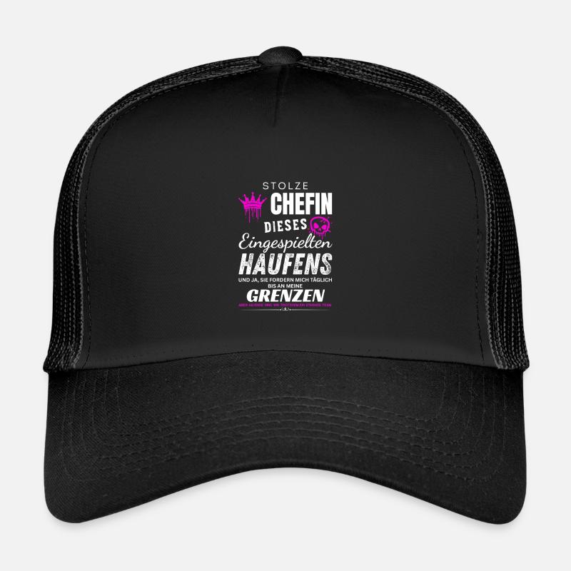 Stolze Chefin eingespielte Haufen Chefin Geschenke - Kids’ Trucker Cap - black/black