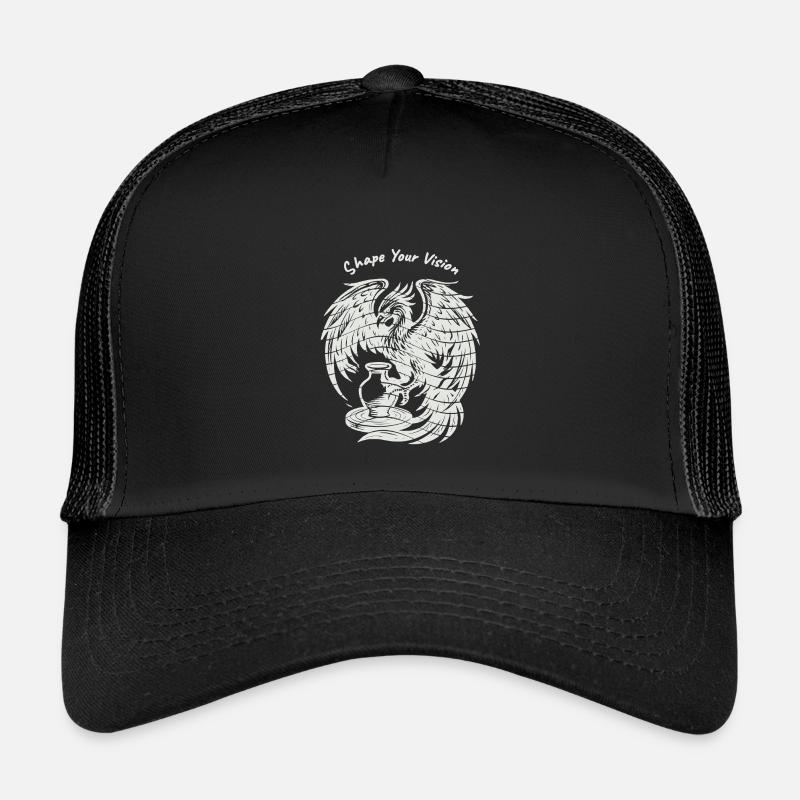 Phoenix Rising – Pure White - Kids’ Trucker Cap - black/black