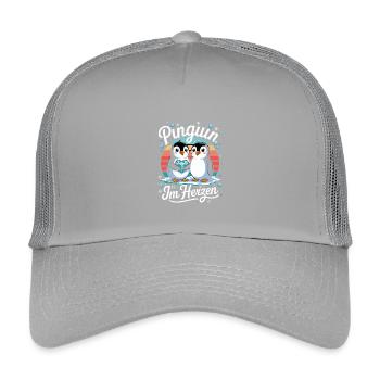 Pingouin dans le cœur doux de pingouin amour pour le pingouin - Casquette trucker enfant - gris clair - Devant