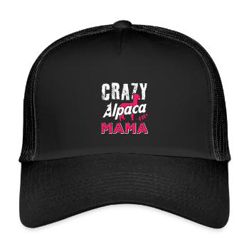 Maman Alpaga folle Design drôle d’amant d’alpaga - Casquette trucker enfant - noir/noir - Devant