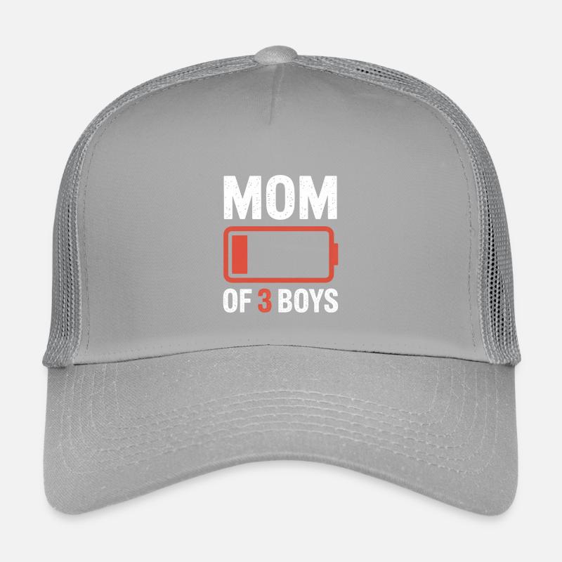 Batterie-Grafik von Mutter von 3 Jungen Kinder Trucker-Cap