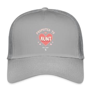 Aunt 2026 Aunt 2026 Promoted to Aunt 2026 - Kids’ Trucker Cap - light grey - Front