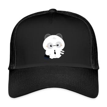 Tired Panda - Kids’ Trucker Cap - black/black - Front