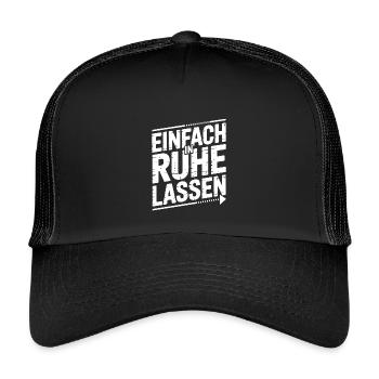 Einfach in Ruhe Lassen Typo-Design - Kinder Trucker-Cap - Schwarz/Schwarz - Vorne