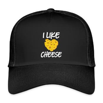 Love Cheese I Like Cheese Cheesemonger Chef Cook F - Kids’ Trucker Cap - black/black - Front