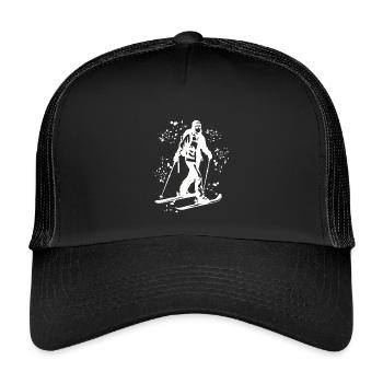 Alpine skier Winter sports Ski touring - Kids’ Trucker Cap - black/black - Front