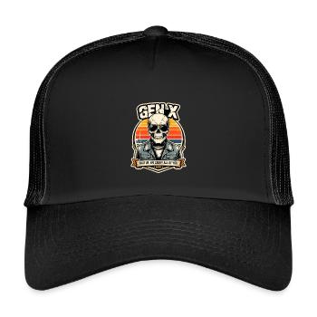 Skull Sunset Denim Rider - Kinder Trucker-Cap - Schwarz/Schwarz - Vorne