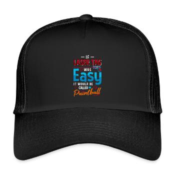Laser Tag Easy Paintball Funny Gaming Design - Kinder Trucker-Cap - Schwarz/Schwarz - Vorne