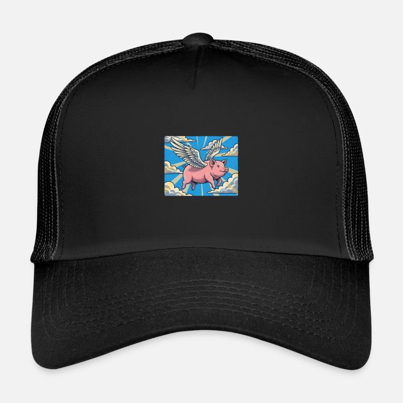 Vol des cochons dans le faisceau de nuages Casquette trucker enfant