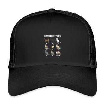 Motif de reconnaissance des espèces félines - Casquette trucker enfant - noir/noir - Devant