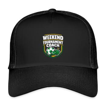 Soccer Training Youth Sports Coach - Kids’ Trucker Cap - black/black - Front