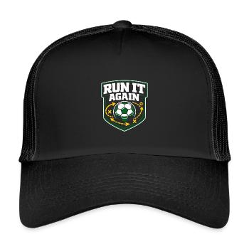 Soccer Training Youth Sports Coach - Kids’ Trucker Cap - black/black - Front