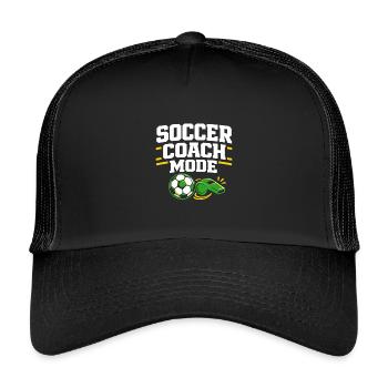 Soccer Training Youth Sports Coach - Kids’ Trucker Cap - black/black - Front