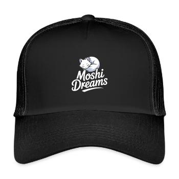 Moshi Dreams Cat Shirt Cute Sleeping Cats - Kids’ Trucker Cap - black/black - Front