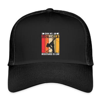 Elektriker Elektroniker Elektroinstallateur - Kinder Trucker-Cap - Schwarz/Schwarz - Vorne