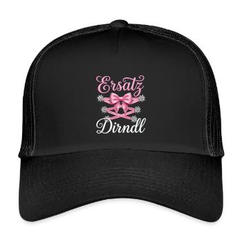 Tracht Ersatz Dirndl Shirt Damen Trachtenshirt - Kinder Trucker-Cap - Schwarz/Schwarz - Vorne