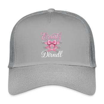 Tracht Ersatz Dirndl Shirt Damen Trachtenshirt - Kinder Trucker-Cap - Hellgrau - Vorne