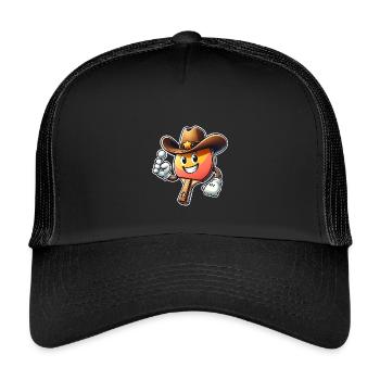 Tischtennis - Kinder Trucker-Cap - Schwarz/Schwarz - Vorne