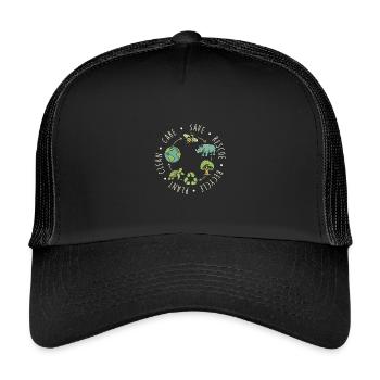 Save Rescue Recycle Nettoyage des plantes Entretien - Casquette trucker enfant - noir/noir - Devant