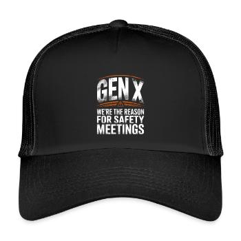 Réunions de sécurité de la génération X disant - Casquette trucker enfant - noir/noir - Devant