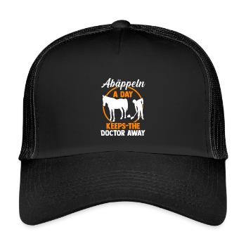 Reiten Pferdeliebhaber Reiterhof Pferde - Kinder Trucker-Cap - Schwarz/Schwarz - Vorne