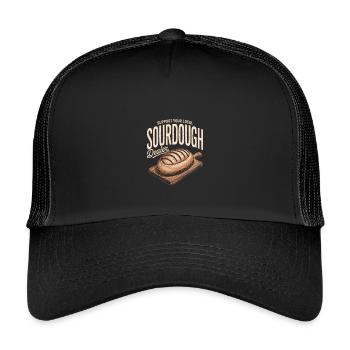 Local Sourdough Dealer - Kids’ Trucker Cap - black/black - Front