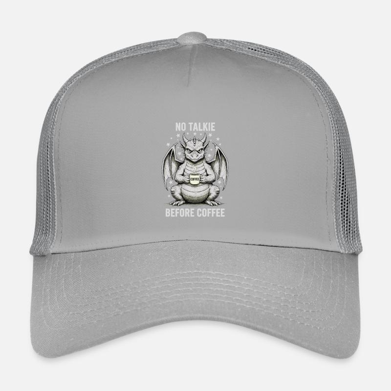 No Conversation Before Coffee Lover Dragon Kids’ Trucker Cap