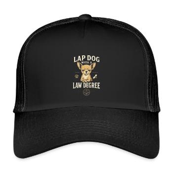 Schoßhund mit Jura | Chihuahua Jurist Humor - Kinder Trucker-Cap - Schwarz/Schwarz - Vorne