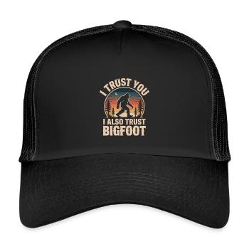 Bigfoot Sasquatch Yeti Cryptid Creatures Big Foot - Kinder Trucker-Cap - Schwarz/Schwarz - Vorne