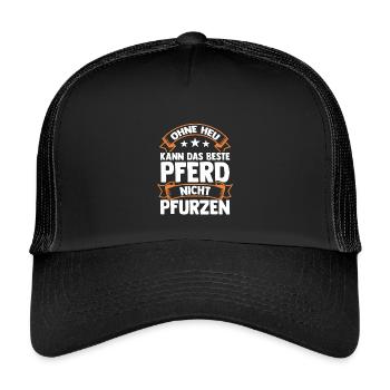 Reiten Pferdeliebhaber Reiterhof Pferde - Kinder Trucker-Cap - Schwarz/Schwarz - Vorne