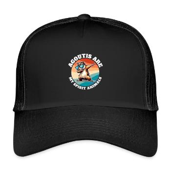 Lustige Aguti Sprüche - Kinder Trucker-Cap - Schwarz/Schwarz - Vorne
