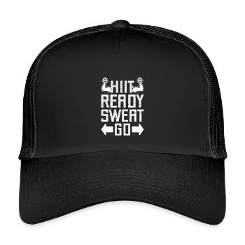 Gym Junkies Hiit Ready Sweat Go Calisthenics - Kinder Trucker-Cap - Schwarz/Schwarz - Vorne