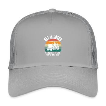 Retro Golf Cart Sunset - Kids’ Trucker Cap - light grey - Front