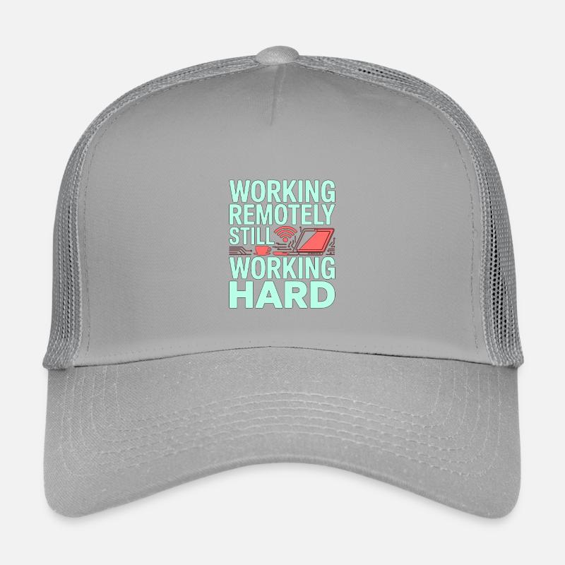 Remote Developer Working Remotely Web Programmer Kinder Trucker-Cap