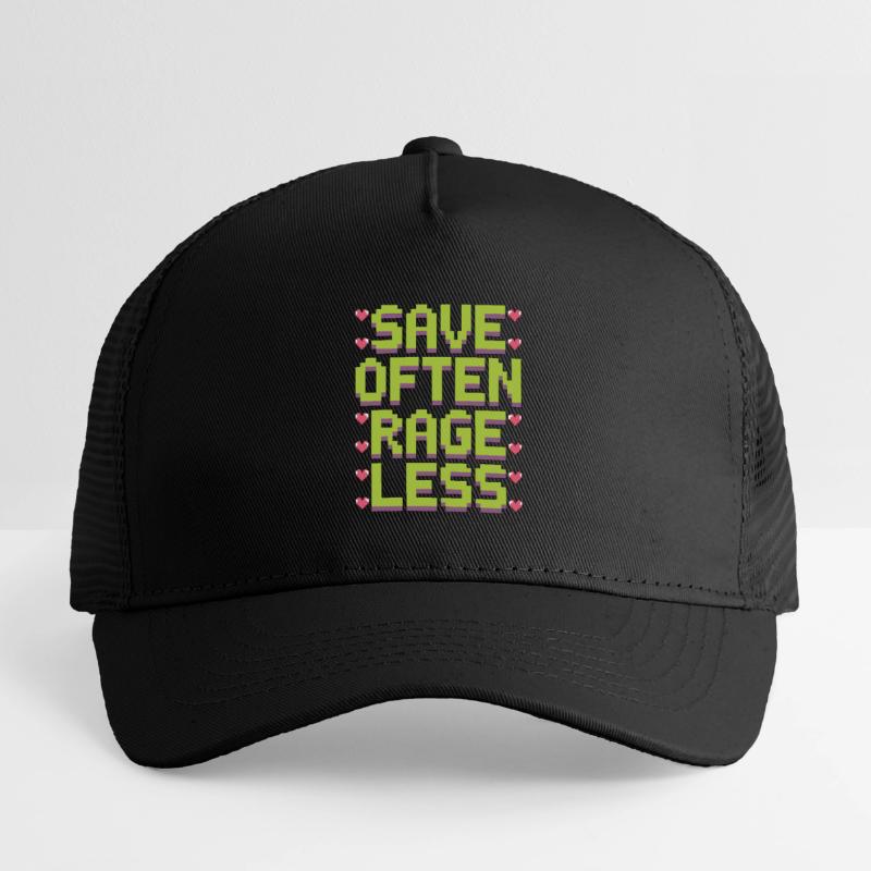 Game Developer Save Often Rage Less Web Developer Kinder Trucker-Cap