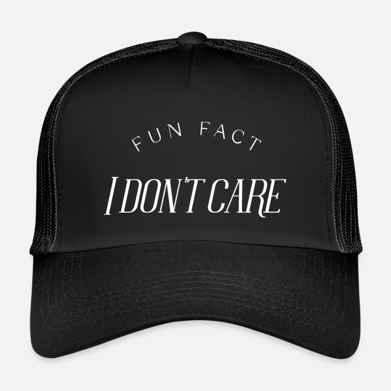 Fun Fact, I don't care - Kinder Trucker-Cap - Schwarz/Schwarz