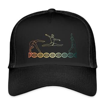 Turnen Gymnastik DNA DNS - Kinder Trucker-Cap - Schwarz/Schwarz - Vorne